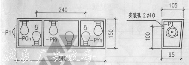 通风方式信号灯箱结构图